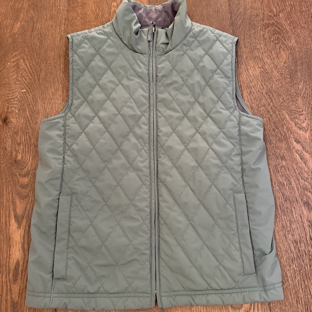 Vineyard Vines Boys Quilted Green Vest Zip Up Sz L 16